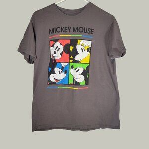 Mickey Mouse Womens Tshirt Short Sleeve Gray Size Large